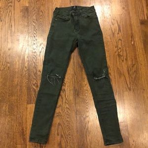Just Black army green skinny jeans size 25